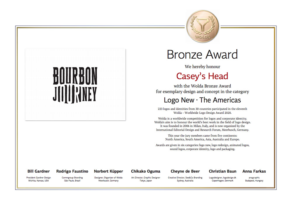 WOLDA bronze logo design award certificate