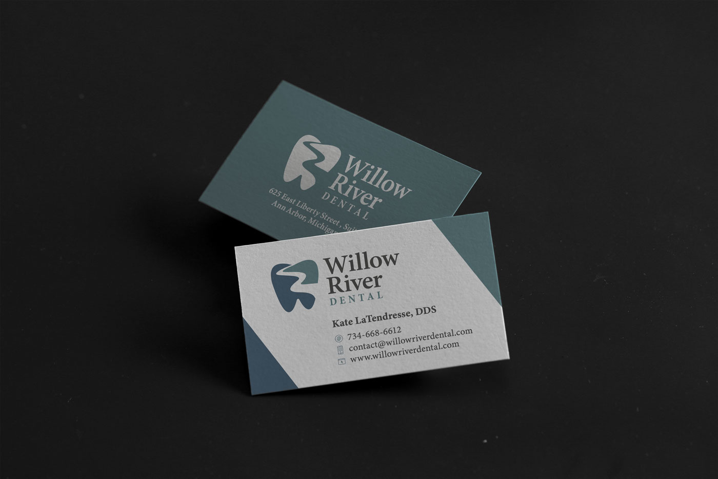 business card design for Willow River Dental