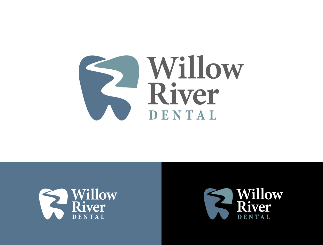 Willow River Dental logo design variations