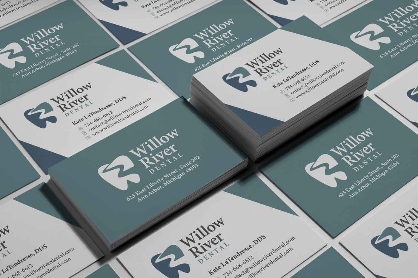 business card design for Willow River Dental